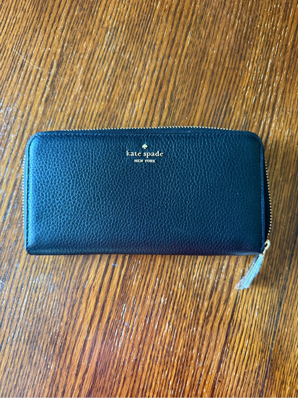 Kate Spade Black Zip-Around Leather Wallet